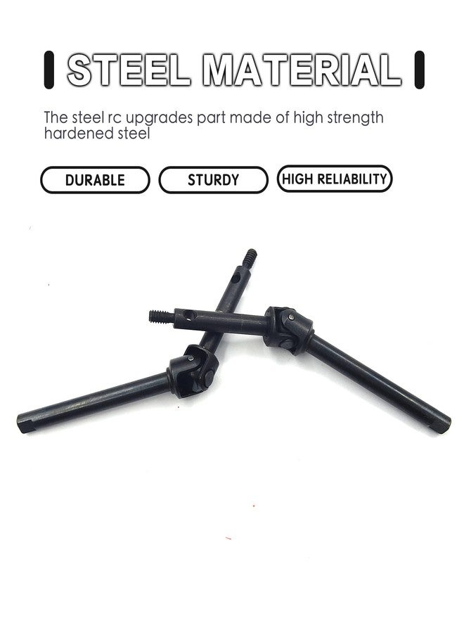 Raflot 2Pcs RC Front Axle Drive Shaft Steel Front Universal Driveshaft CVD Set for 1/24 C10/JLU/Bronco/Gladiator/Deadbolt RC Crawler Car SCX24 Upgrades Accessories (+4mm) - Image 2